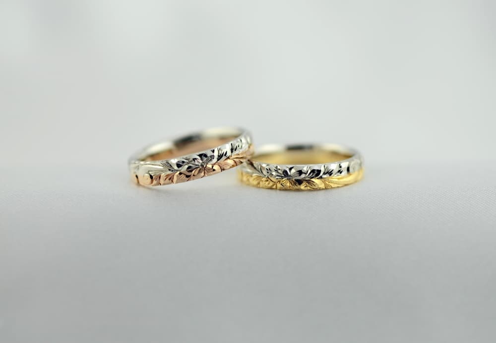 手彫り結婚指輪 2色 | 結婚指輪専門店 工房Ryo