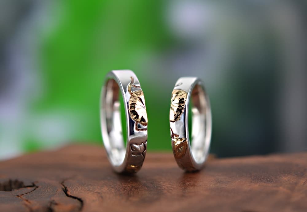 結婚指輪 レリーフ(あさがお) | 結婚指輪専門店 工房Ｒｙｏ